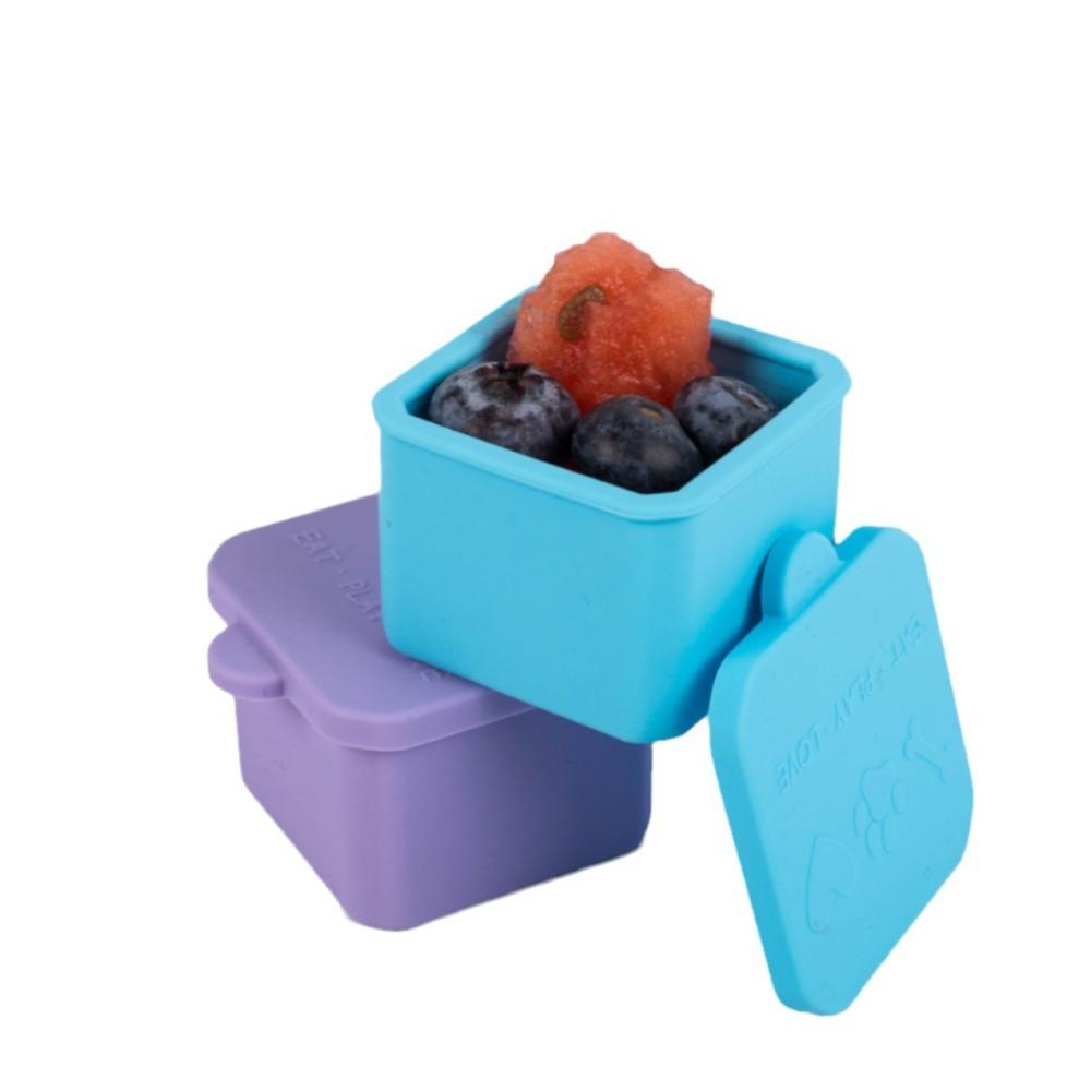 2pcs Reusable Lunch Box Divider Silicone Ice Cube Mold Portable Salad Dressing Container Picinc