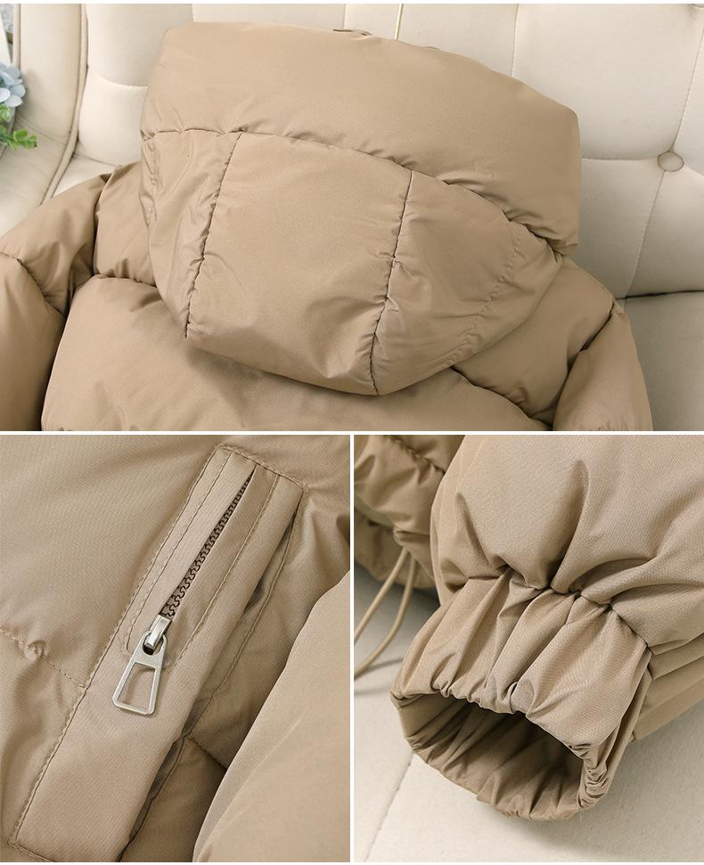 Women's Hooded Down Jacket - Short, Thickened, Trendy Korean Style for Petite Winter 2026