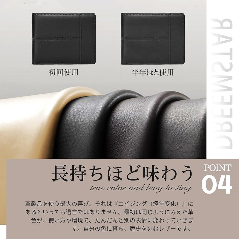 [Dreemstar] wallet men's bifold wallet genuine leather father's day men wallet Men's [leather & large capacity] bifold wallet leather wallet thin 14