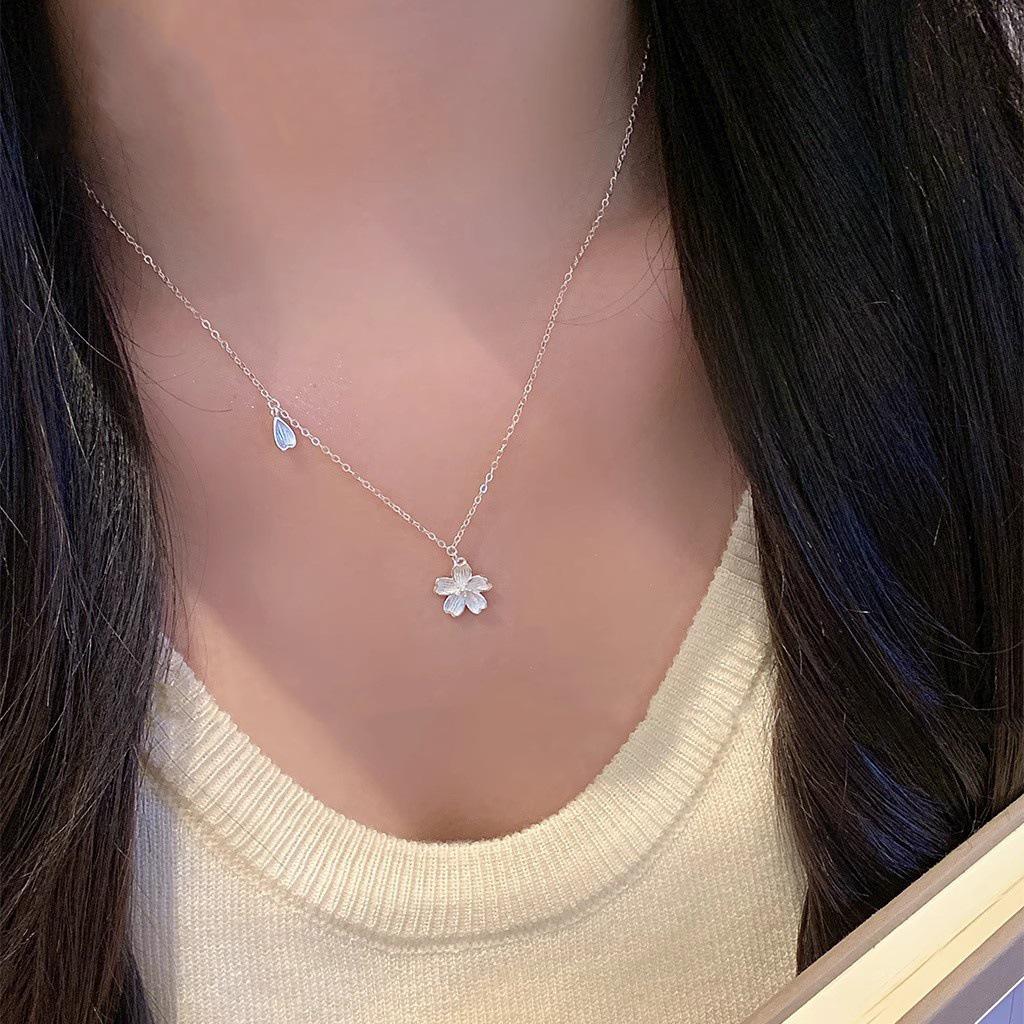 Cherry Blossom Women's Clavicle Necklace 2025: Luxury Artistic Design, Pure and Elegant.