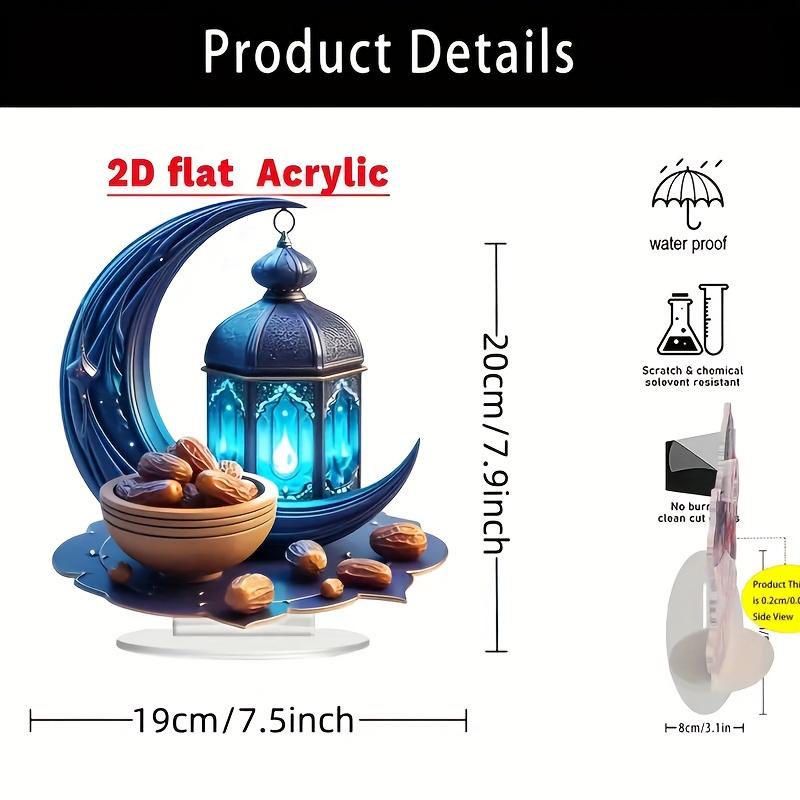  Islamic Ramadan & Eid al-Fitr Decorations - Elegant Acrylic Ramadan Lantern &/ Salam suitable for Iftar Dinner Centerpiece, Ramadan Kareem 