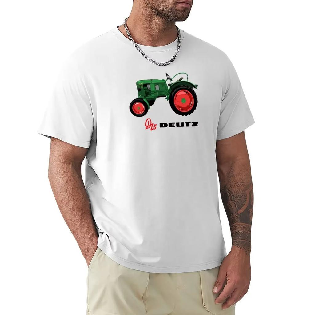 Vintage Tractor D15 Deutz Illustration TShirt New Edition Anime Mens Clothes