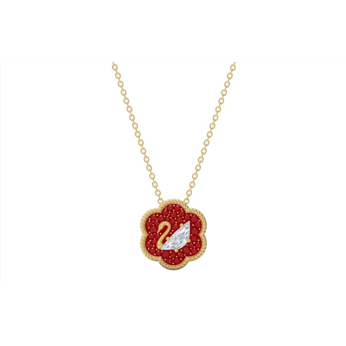 Swarovski Flower Of Fortune Swan Necklace