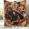 Retro L-Lord of The Rings H-Hobbit Flannel Blanket,Ultra Soft Warm Plush Throw for Home Bedroom Bed Sofa Cover Office Picnic