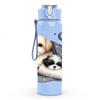 1PC Sleeping Puppy Dog Cartoon Pattern 750ml Color Plastic Sports Water Bottle Leakproof Flip Straw Lid Suitable for Sports Office Home Use