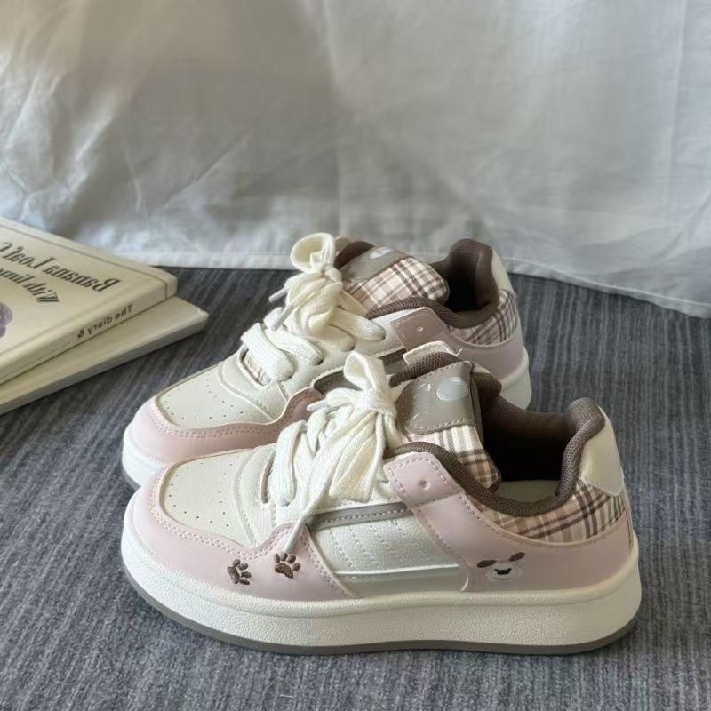 Campus Style Little White Shoes Women's Autumn New Breathable Board Shoes Versatile Students with Skirts Bread Shoes