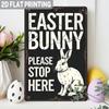 Vintage Easter Bunny Metal Wall Sign Farmhouse Spring Decor Rustic D Garden Art for Indoor Outdoor Housewarming Gift