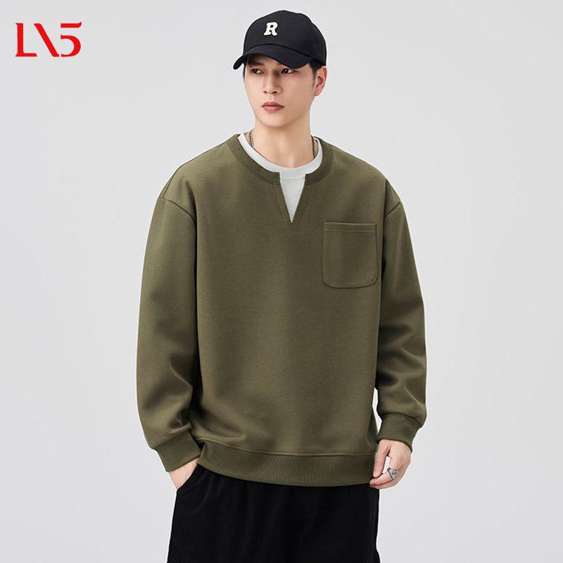 Herren Hoodie mit gefälschtem Zweiteiler, schwere Qualität - Lässiges Langarm-Oberteil für Herbst 2025, Neue Amerikanische Sportbekleidung Jacke