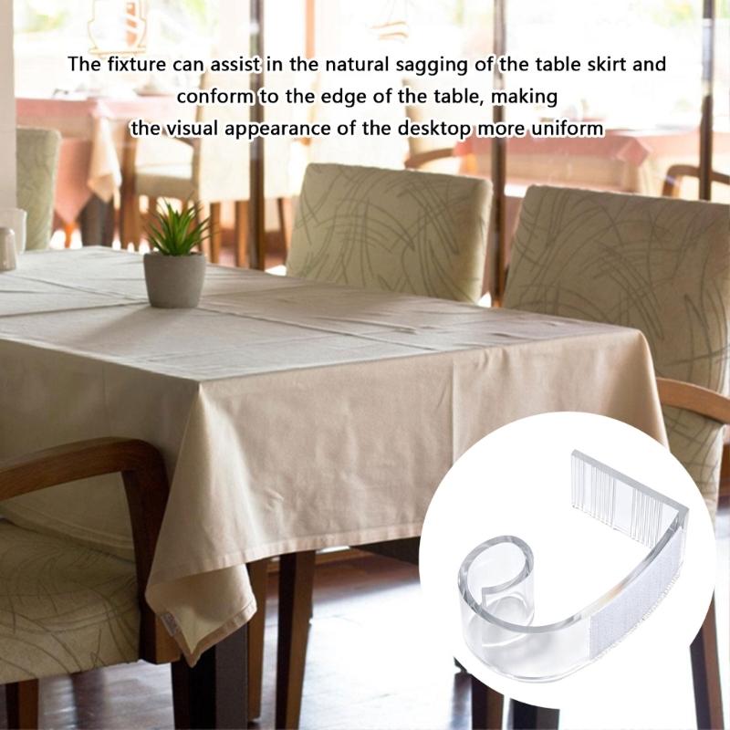 Reusable Table Skirting Fasteners, 12 Piece Plastic Tablecloth Holders with Touch Fastener Straps for Wedding Tables and Trade Show Displays