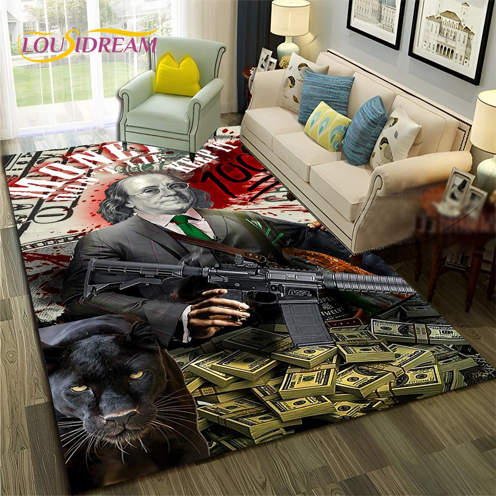 3D Dollar Euro Money  Rich Pattern Carpet Rug for Home Living Room Bedroom Sofa Doormat Decor,Child Area Rug Non-slip Floor Mat