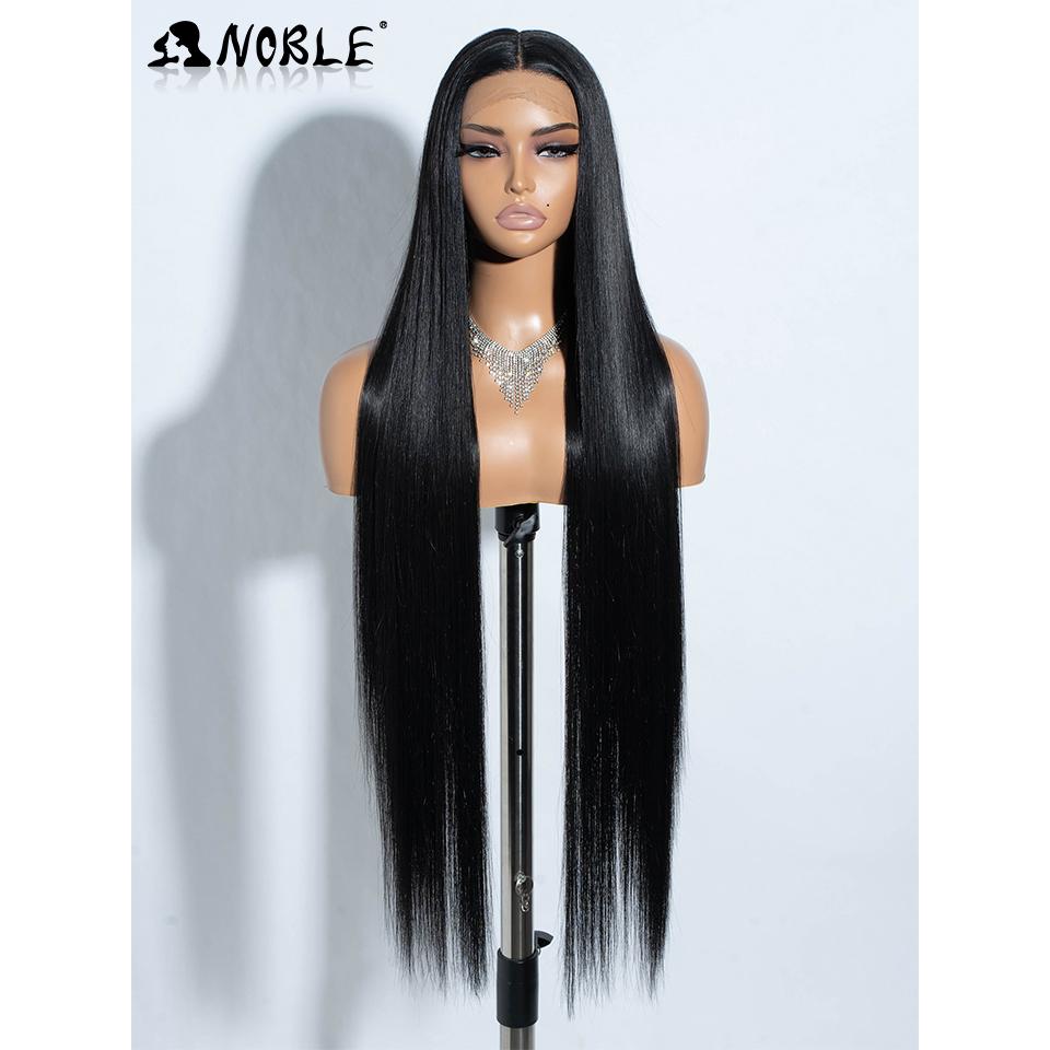 Noble Synthetic Lace Front Wigs For Women 38 Inch Straight Wig Lace Wig Ombre Blonde Lace Wigs Cosplay Straight Lace Front Wig