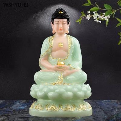 1 Stück 30 cm hohe Harz-Haushalts-Shakyamuni-Buddha-Statue Haushalts-Anbetungsstatue Feng-Shui-Ornament