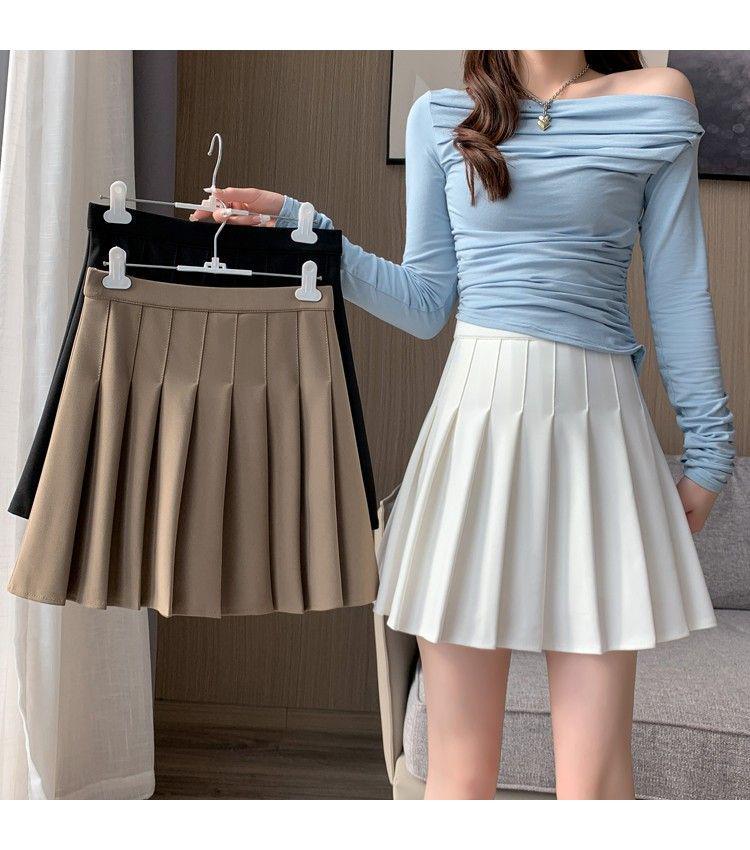 Plus Size Japanese High-Waisted Slimming Pleated Mini Skirt