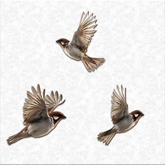 3 Stück rustikale Vogel-Wandkunst Bauernhaus Holzfliegende Vögel Wand