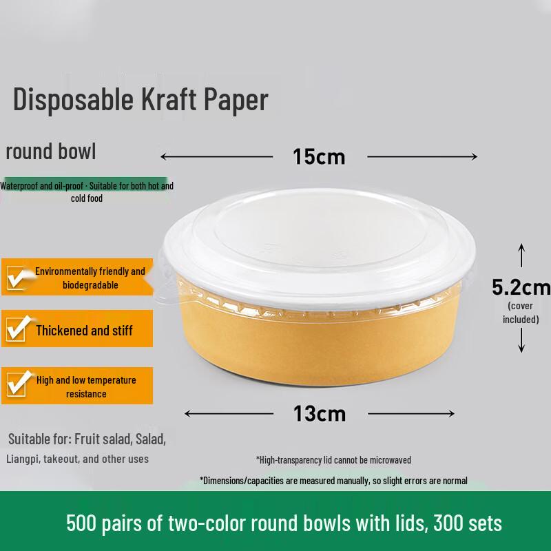 

Homeglen Disposable Kraft Paper Salad & Takeaway Bowls