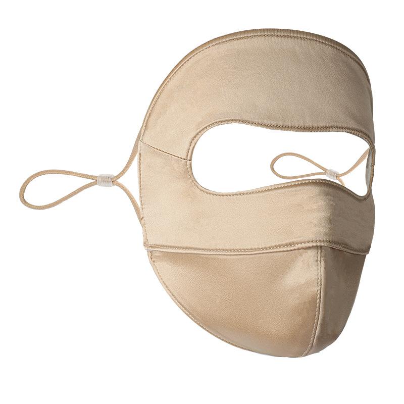 Unisex Summer Double Layer 100% Silk Sun Protection Face Mask UV Protection 3D Breathable Face Cover Eye Corner Protection for Men and Women
