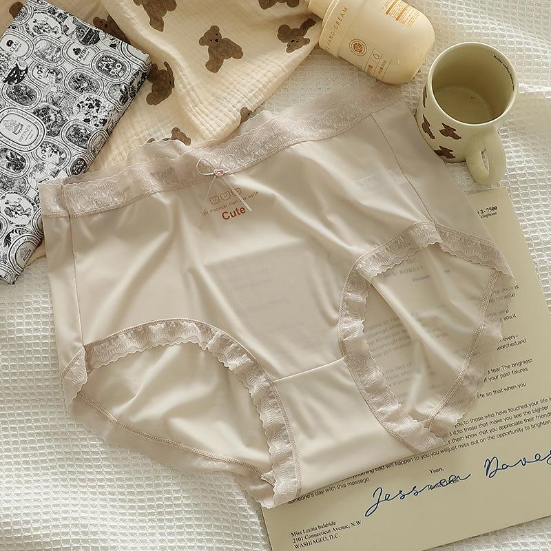 Culotte taille basse pour femme, avec bords noirs en forme de champignon, mignonne, simple, en coton respirant, sous-vêtement triangulaire