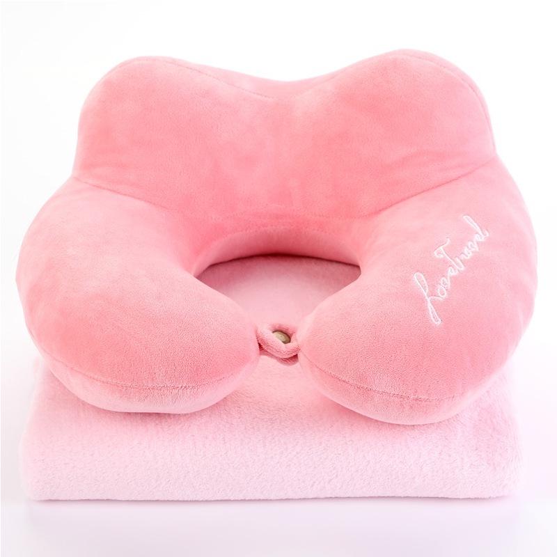 Cartoon Portable U-Shaped Neck Pillow - Foldable & Multifunctional for Travel