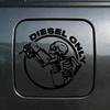 ABFB1 Funny Skull Car Decal 12cm Round Diesel Fuel Tank Sticker Waterproof Sunscreen Reflective Vinyl for All Cars SUV Truck Exterior