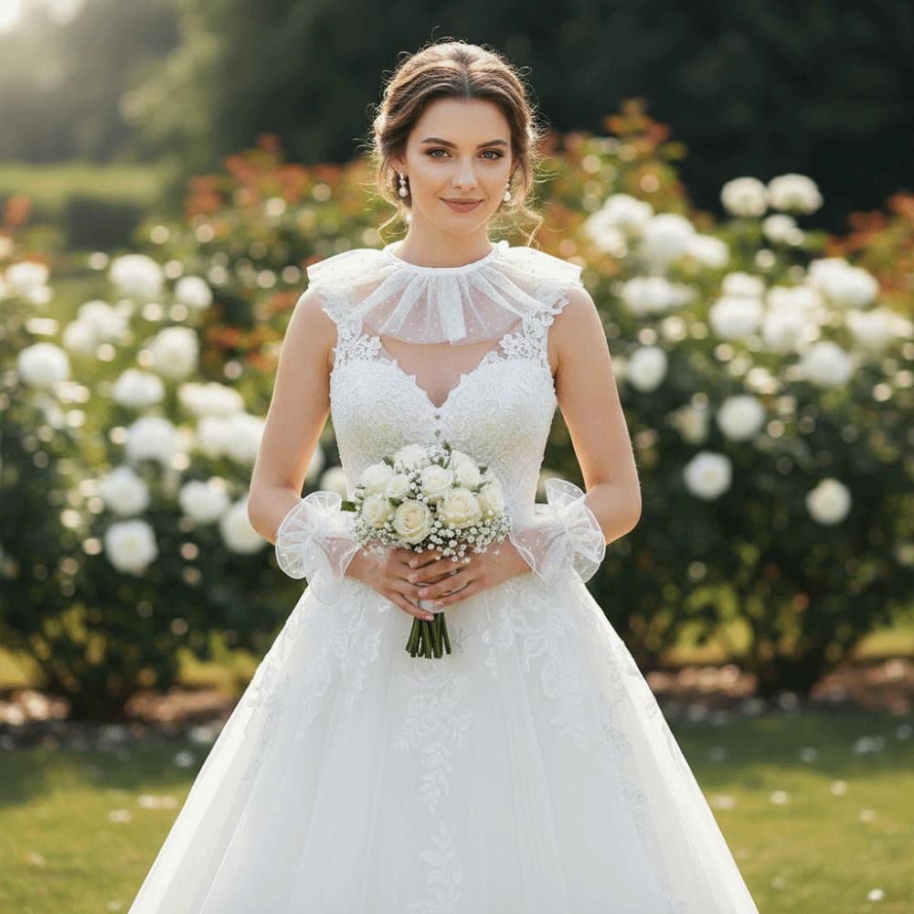 3PCS/SET Glitter Wedding Scarf Romantic Wedding Dress Accessories Lace Scarf Bracelet  Photoshoot