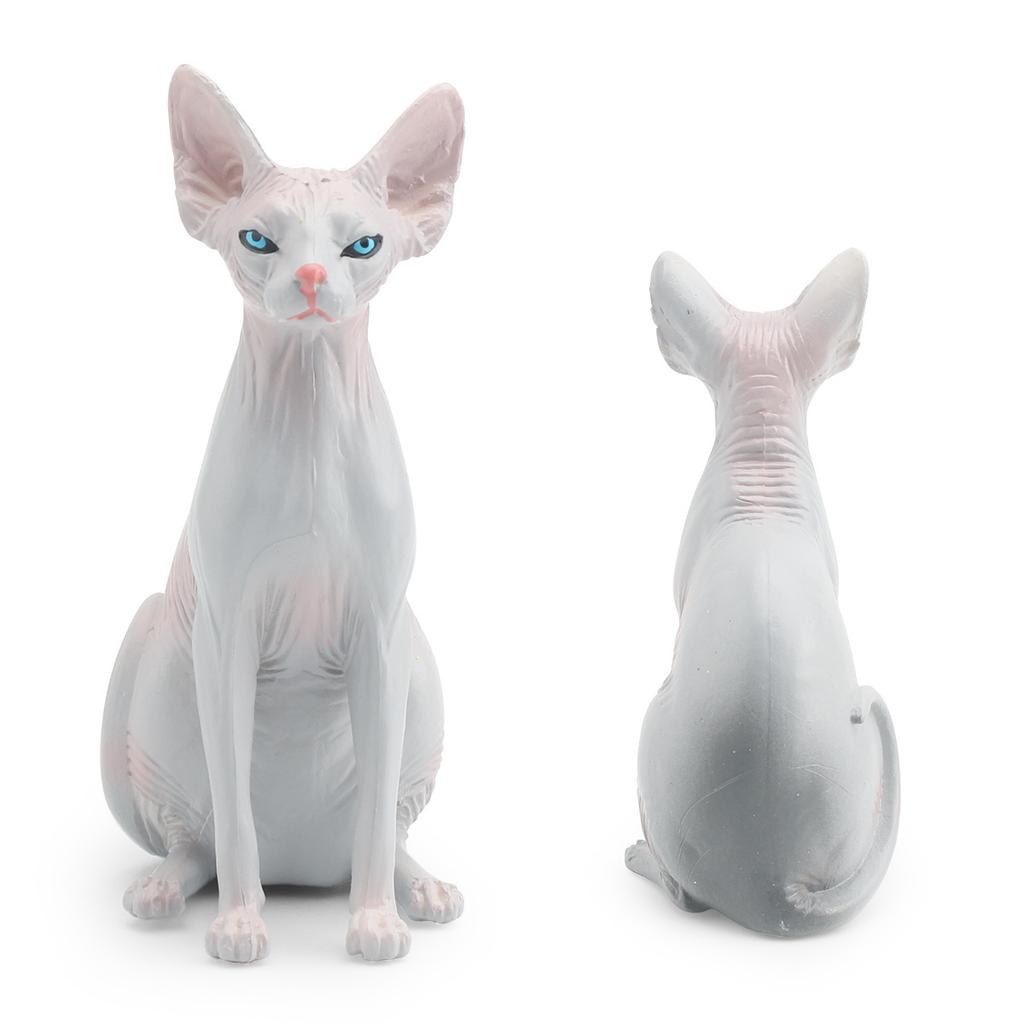 Simulation Animal Pet Cat Model Toy Canadian Hairless Cat Sphinx Cat Static Doll Ornament