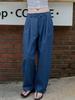 Elssibeui Denim Point Barrel Pants_Blue