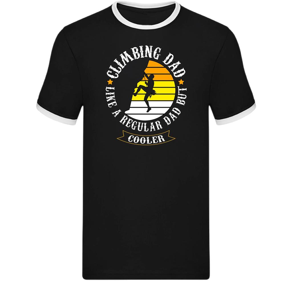 Climbing Dad Ringer T Shirt,Funny Rock Climber Dad Ringer Shirt,Hiking Gift Tee