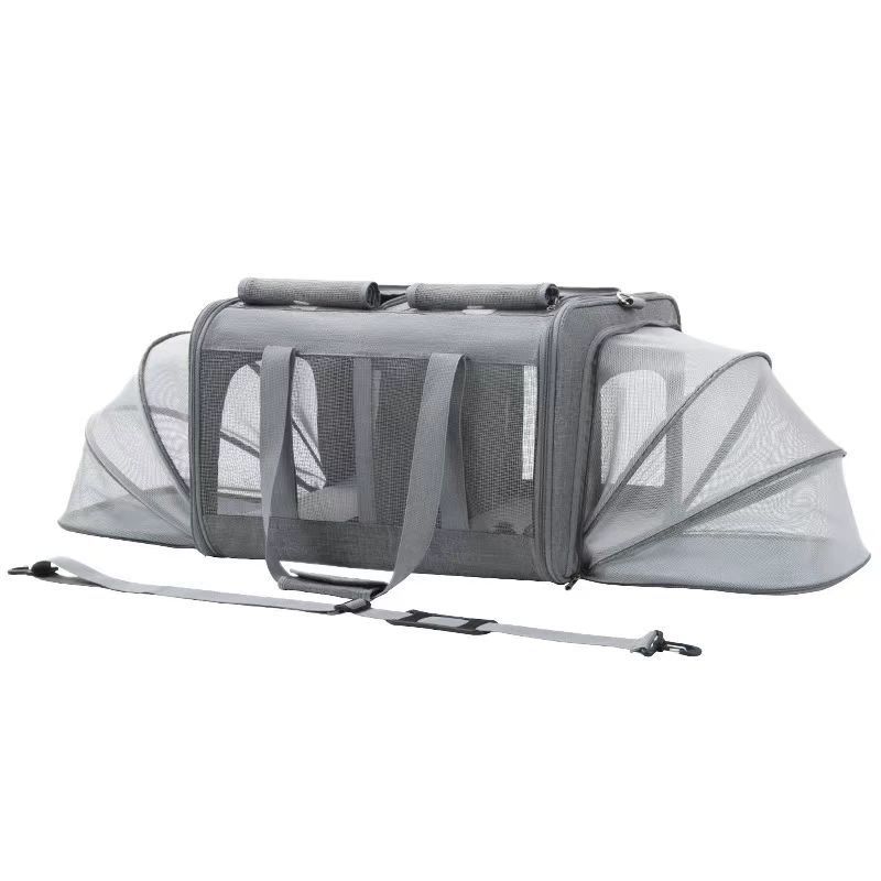 Cestovní taška pro dvě kočky Velká kapacita Rozšiřitelná Tašky pro kočky Prodyšná Venkovní Přenosná Crossbody Ruční Taška pro mazlíčky
