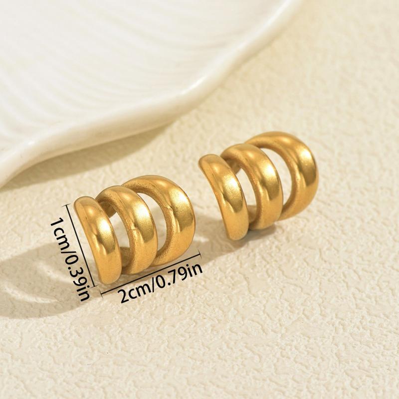 Simple Metal Multi-Layer Hollow Ear Clip Ear Cuff Earrings for Women Fashion Gold Color Claws Non Piercing Earrings Jewelry Gift