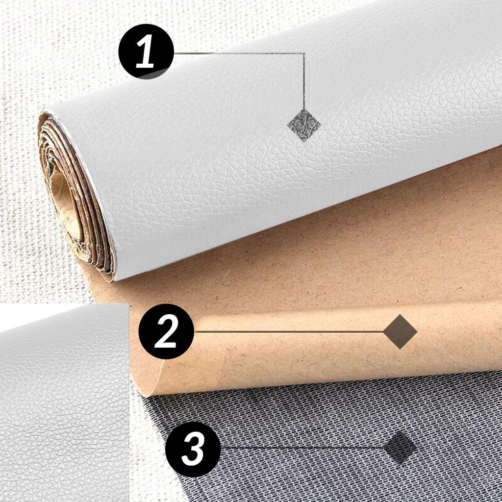 Self-adhesive leather patch 50x137cm White