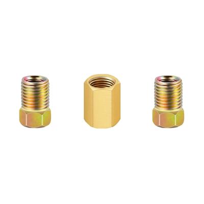 3/8"-24 Threads Brake Line Fitting for 3/16" Brake Line Tube Copper Brake Pipe Connectors 1 Union and 2 Nuts Auto Part