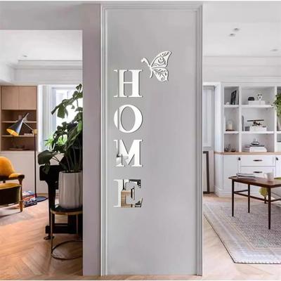 Spiegel Home Buchstabenschilder Acryl Wandaufkleber Buchstaben Reflektierende Wandtattoos für Wohnzimmer Schlafzimmer Küche