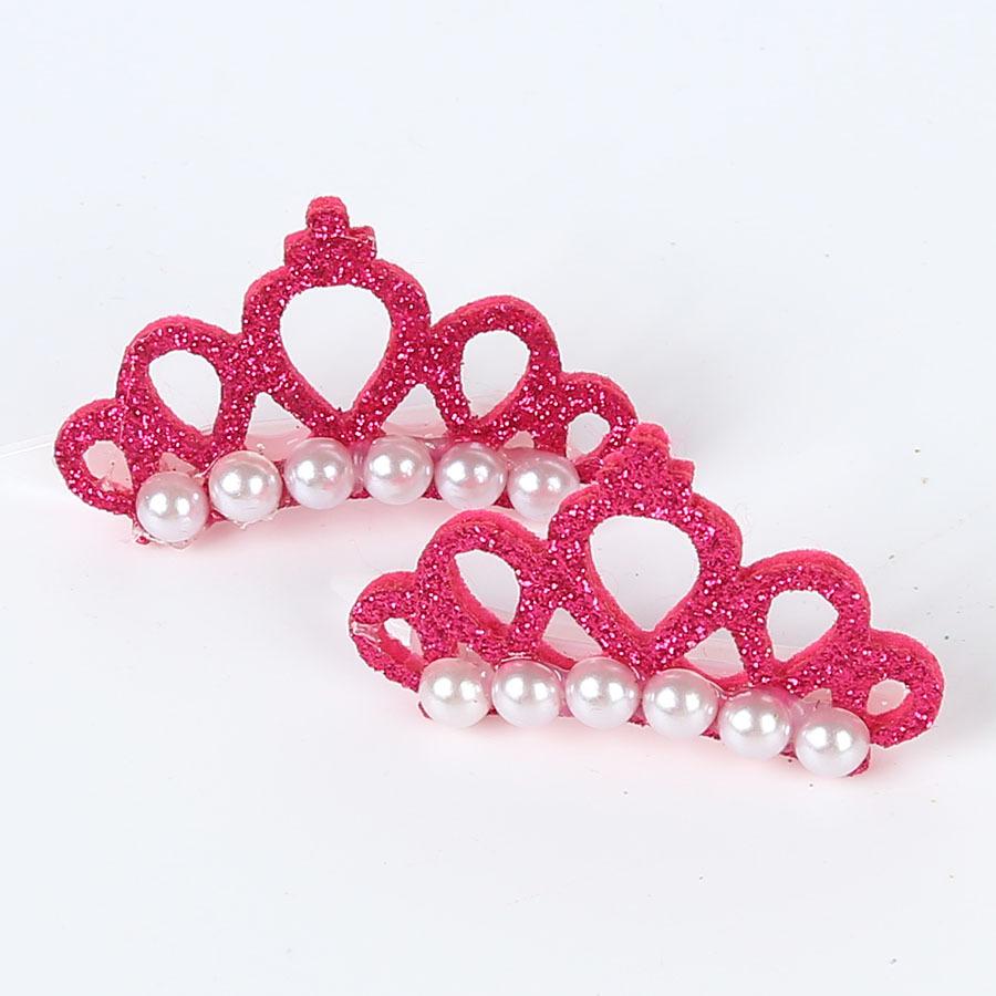 Pet Grooming Headdress Decoration Accessories Luxury Dog Cat Faux Pearl Crown Hair Clip