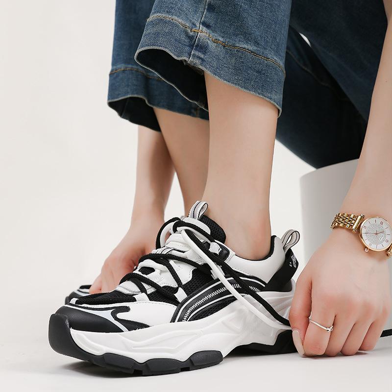 Mesh dad shoes women's new casual outdoor sports shoes lightweight shoes contrasting colors breathable casual thick-soled versatile mesh shoes