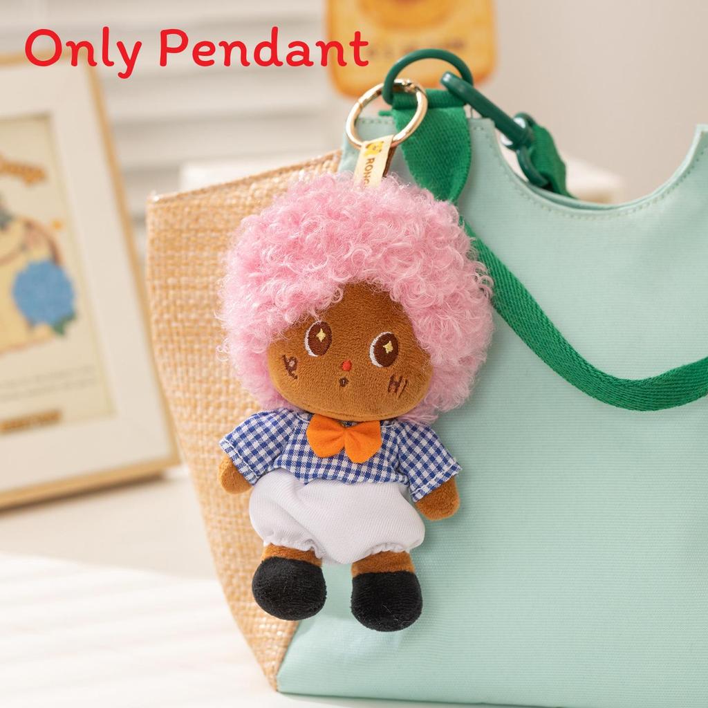 Plush Star Character Keychain With Polyester Fiber For Gift And Bag Decor