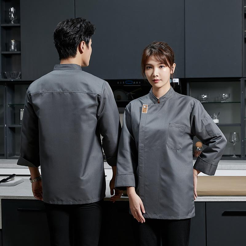 Uniforme da Chef Ristorante Manica Lunga Giacca da Cucina Maglietta da Chef Uniforme da Lavoro Panettiere Vestiti da Cucina Hotel Tuta da Cameriere