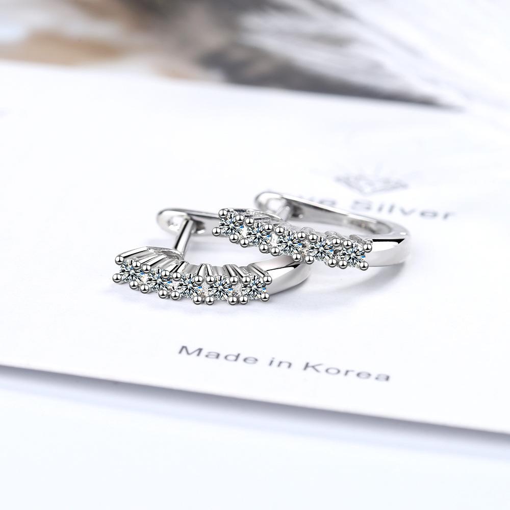 Korean Simple Diamond Stud Ear Cuff Hoops Fashion Minimalist Earrings for Women