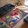 Birds Theme Crystal Velvet Floor Rug Personalized Custom Name Text Warm Carpet Home Decoration