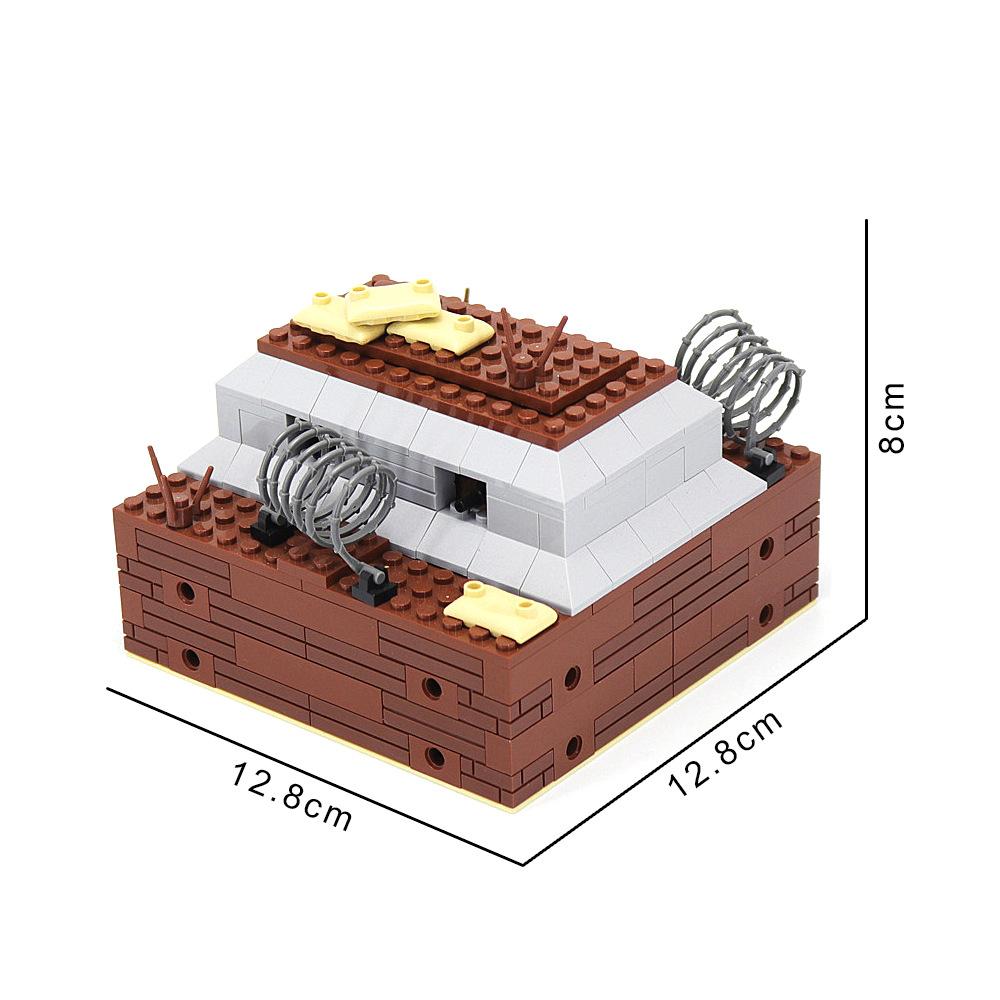 Small Particle Assembled Building Block Trench Fortress Bunker Military Battlefield Scene Ornament Decorative Toy