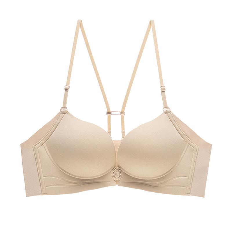 Liquid foundation skin invisible front buckle, deep V no steel ring text bra gathering beautiful back thin belt summer