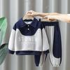 Boys' Spring and Autumn Two-Piece Hoodie Set for Toddlers and Kids Boys' Winter Fleece Lined Thickened Outfits