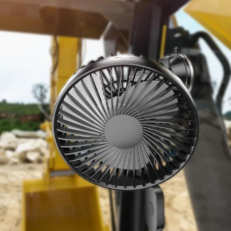 12V-24V 5W Car Fan Large Wind Three Speed Control Light Portable Suction Cup Single Head USB Interface Car Fan Car Accessories