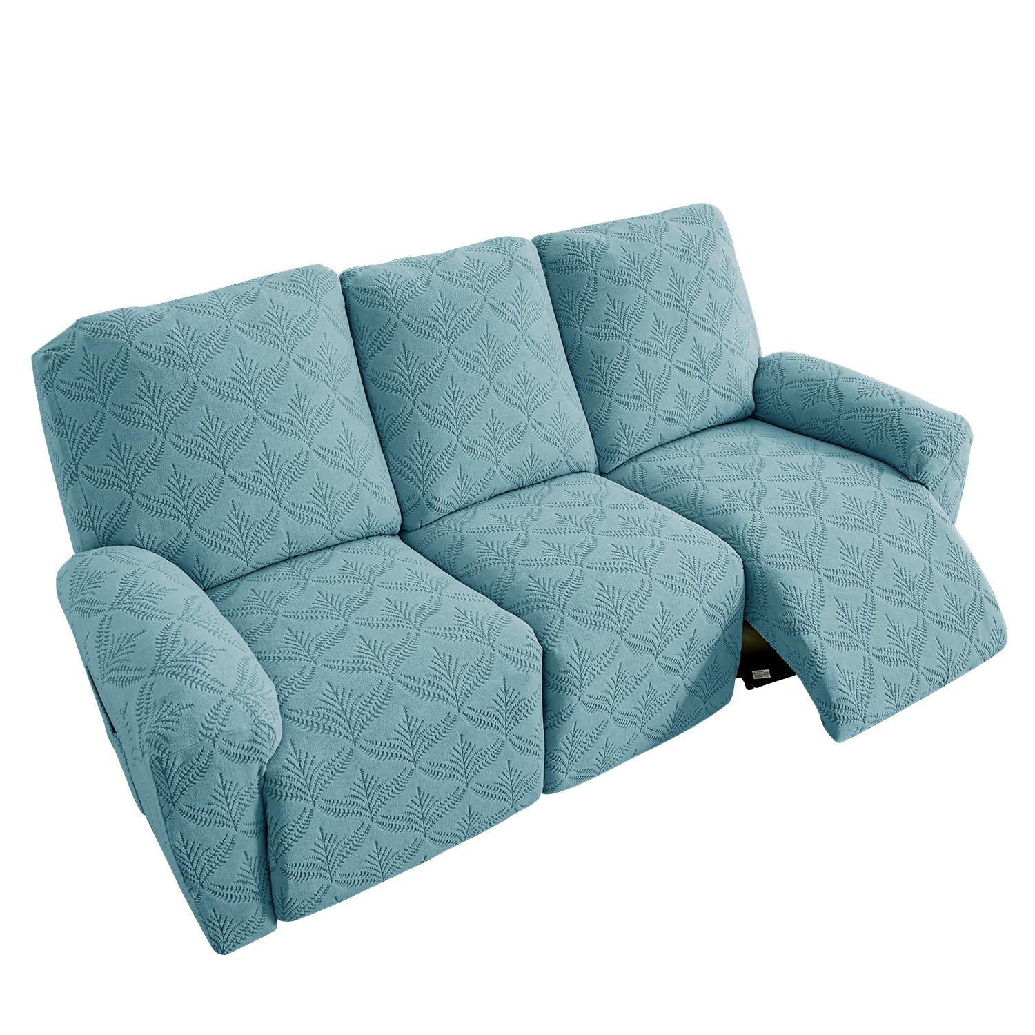 123 Seater Recliner Sofa Cover For Living Room Cheap Relax Slipcover Protector Elastic Jacquard Armchair Chair Cover 1 Seater4pcs синий 8670₽