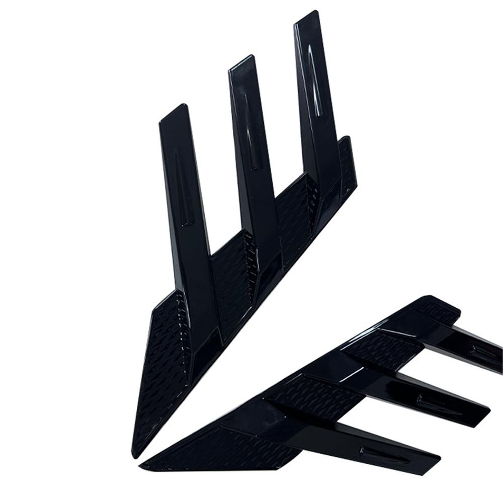 Ny 1 Par Bil Bakrute Dekorasjonsklistremerker Sidespoiler Splitter Trim Svart