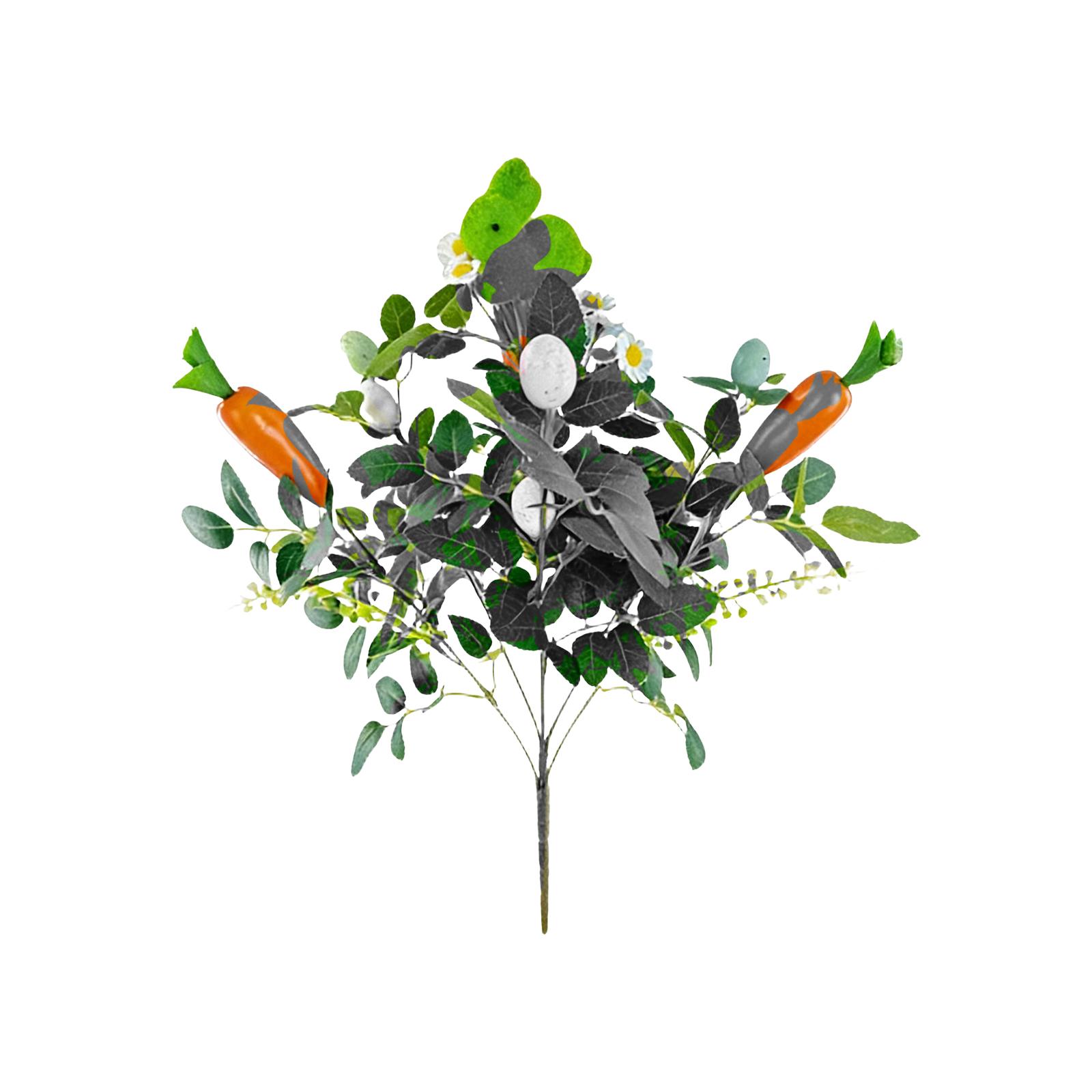 Пасхальные Счастливые Искусственные Цветочные Украшения, Имитирующие Пластиковые Букеты И Ветви зелёный