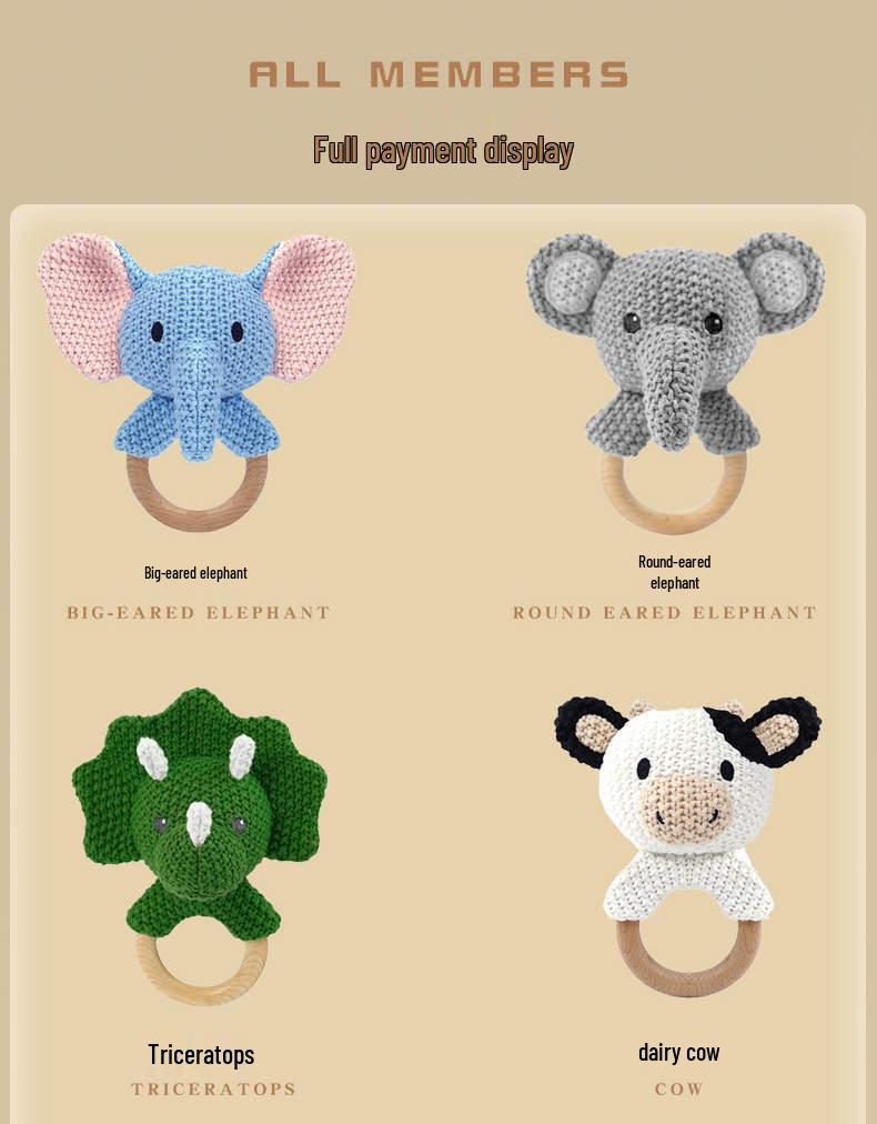 Knitted Cross-Stitch Plush Animal Doll - Cute Rabbit & Bear Companion