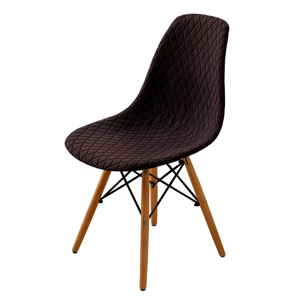 1 PC Jacquard Shell Chair Cover Short Back Stretch Dining Chair Cover Adjustable Dining Room Seat Cover For Bar Party Home Decor