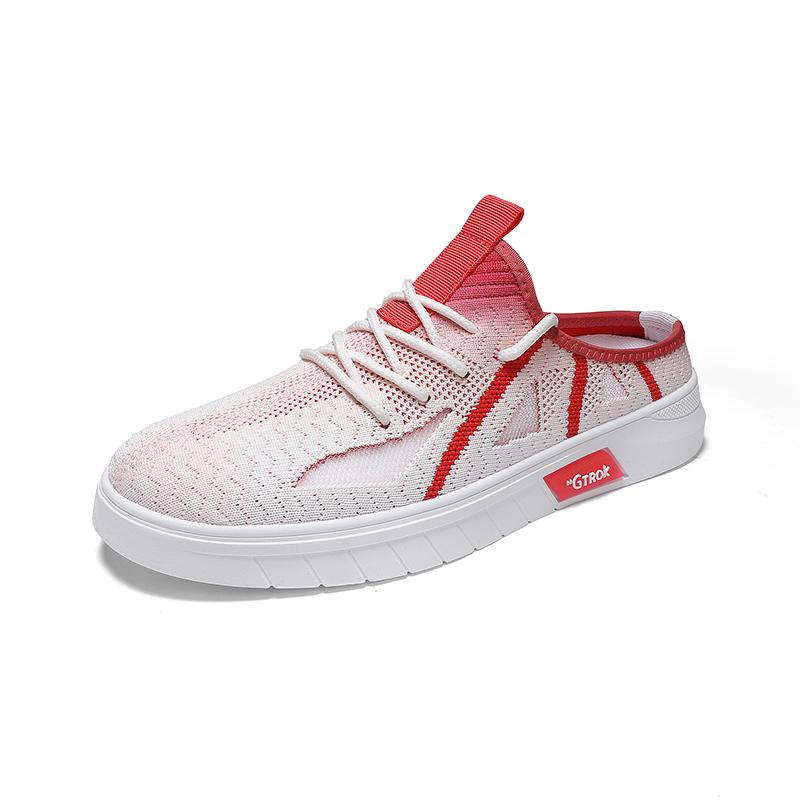 

Platform Slides Closed Toe Board Shoes Half Shoes For Men Mules Slip On Flats Backless Loafers Slippers Semi-Drag Casual Shoes 39