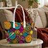 Colorful Graffiti Print Tote Bag Casual Versatile Large Capacity Shoulder Bag for Daily Shopping Commute