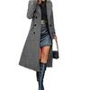 European-American Slimming Double-Breasted Mid-Length Wool Coat with Cinched Waist and Lapel 2025